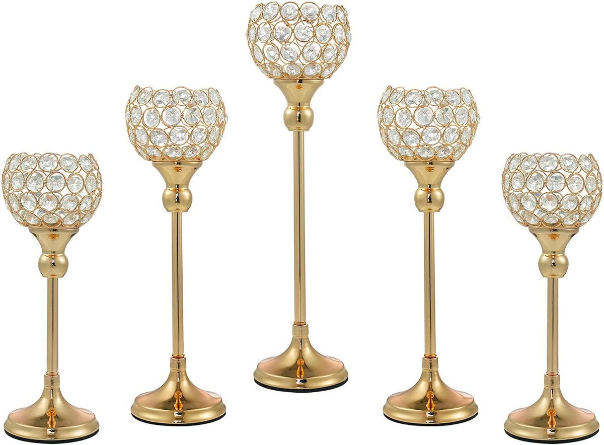 Sliver Crystal Candle Holder, 5Pcs Z666962