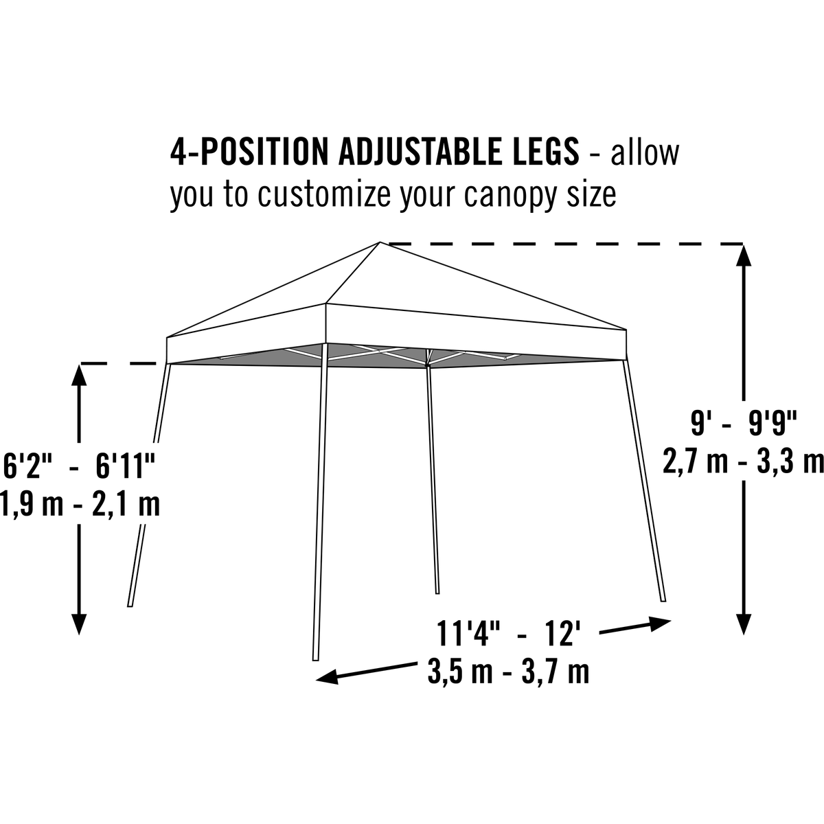 Pop-Up Canopy HD 12 x 12 Slant Leg V7188