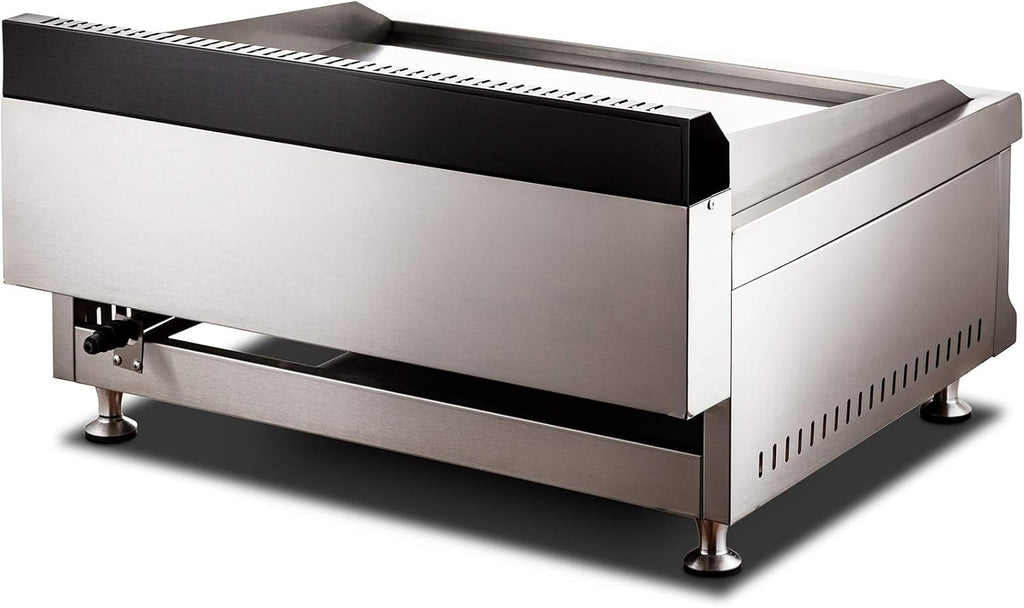 24-Inch Commercial Gas Griddle, 2-Burners Liquefied Propane Gas Flat Top Stainless Steel Countertop Manual Griddle N987374