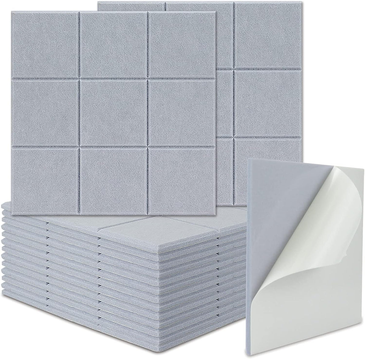 16 Pack Self-adhesive Acoustic Absorption Panels (Shallow Camel) A768270
