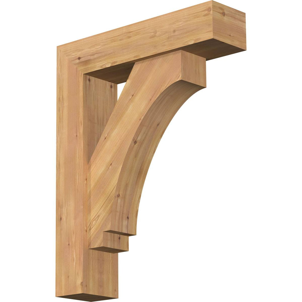 Western Red Cedar Imperial Block Smooth Bracket with Offset Brace I82990