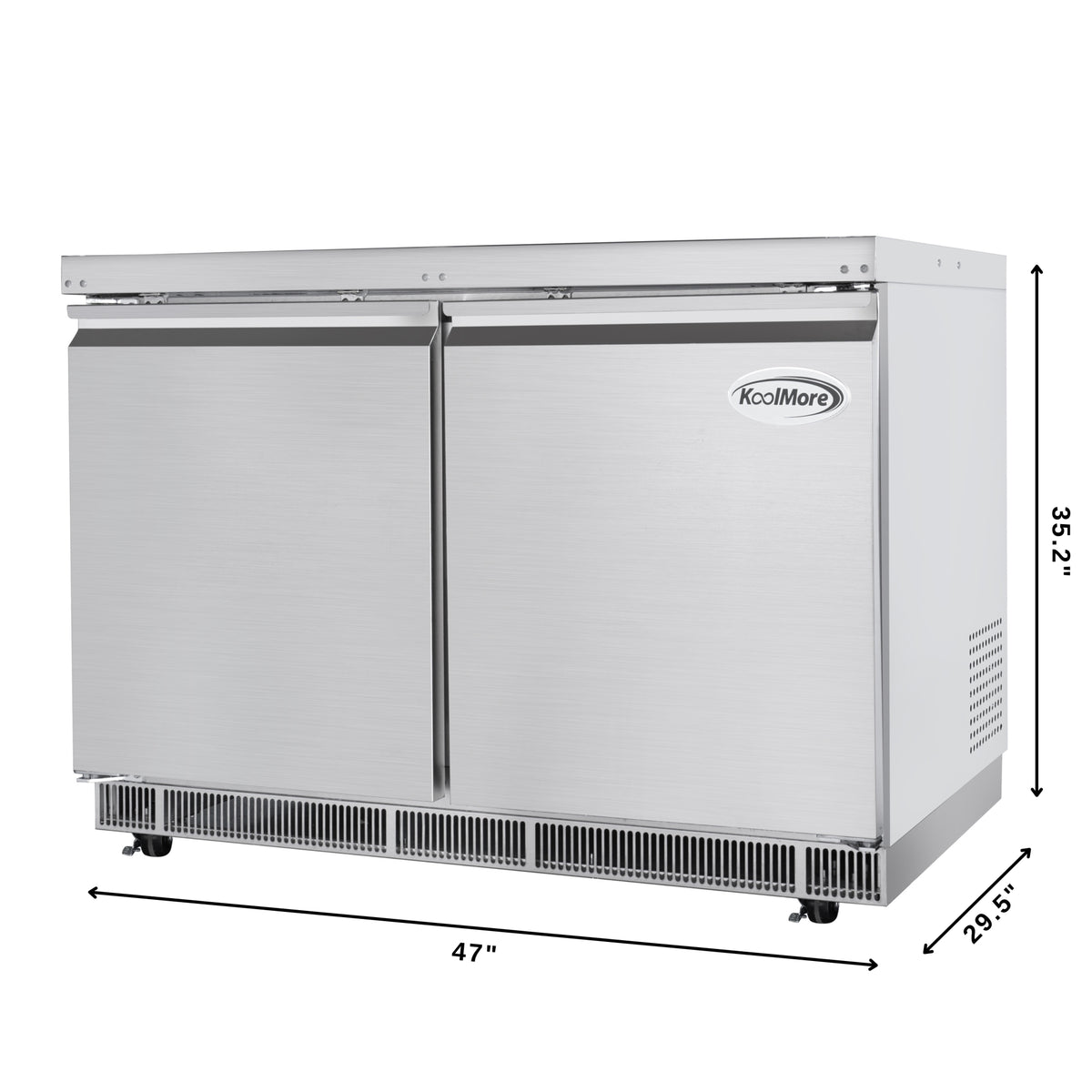48 in. Commercial Refrigerated Prep Station Cold Table with 9 Pan Storage and Two Adjustable Shelves V50187
