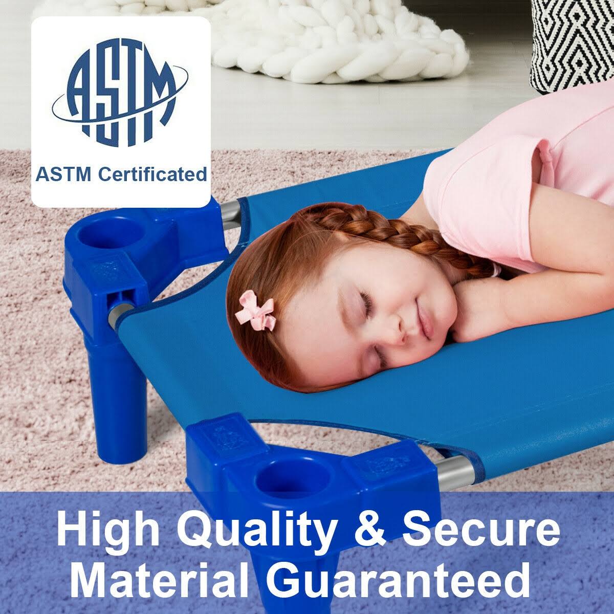 Blue Pack of 6 Stackable Rest Cots P258