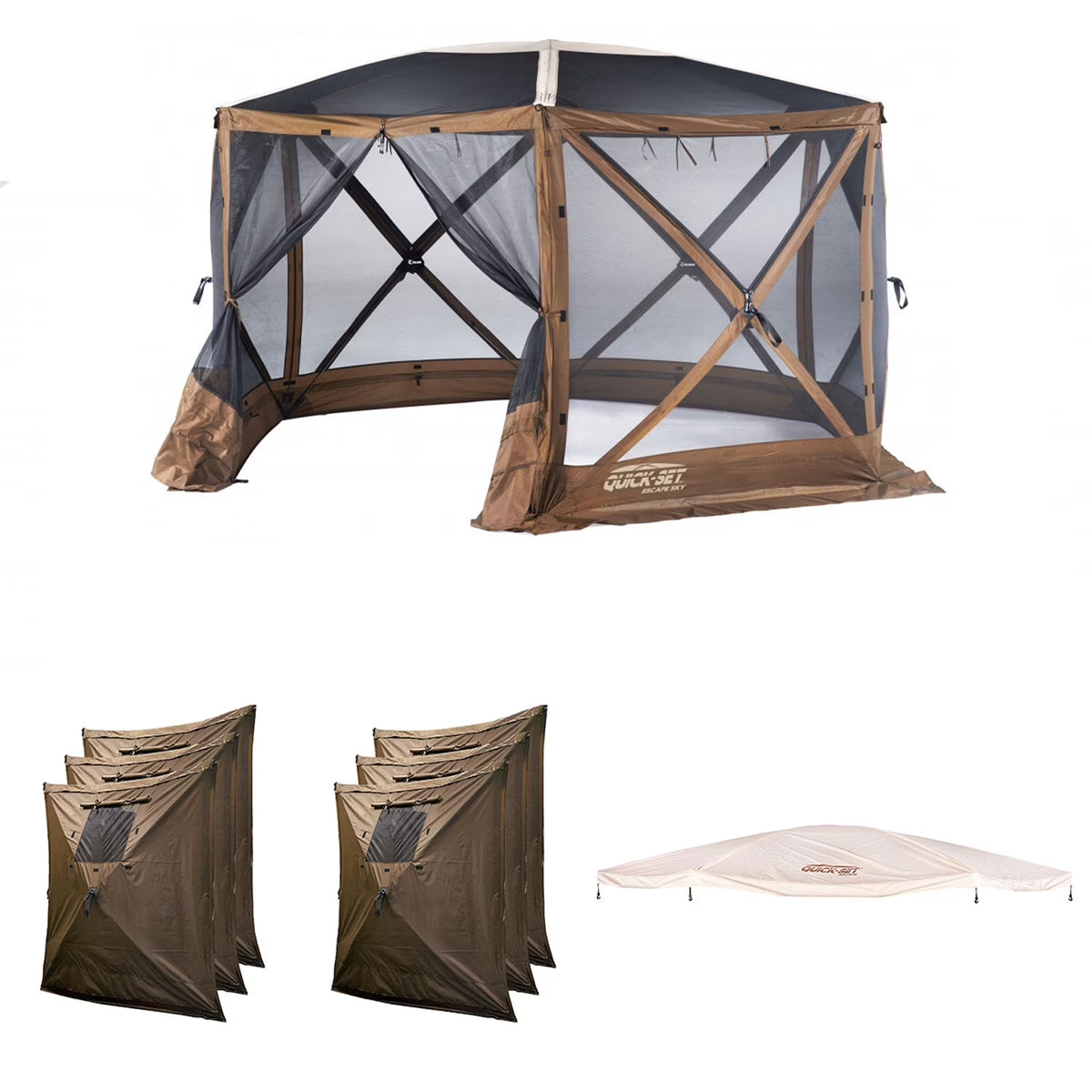 Portable Gazebo with Wind and Sun Panel, Rain Fly T64981