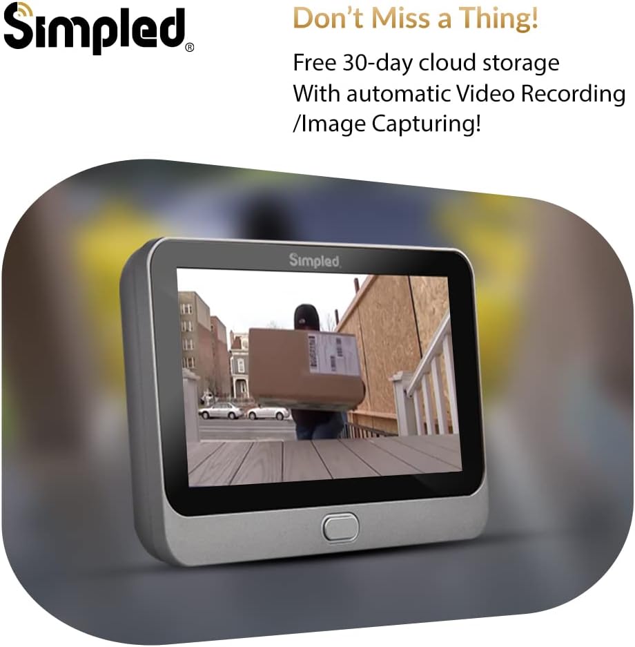 WiFi Digital Door Viewer 4.3 inch LCD Screen Smart Video Camera Doorbell Peephole with Chime W669