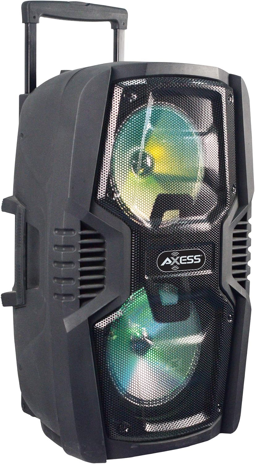 8'' Portable Bluetooth Speaker with Woofer & Tweeter, LED Lights, Pack of 2 U98569