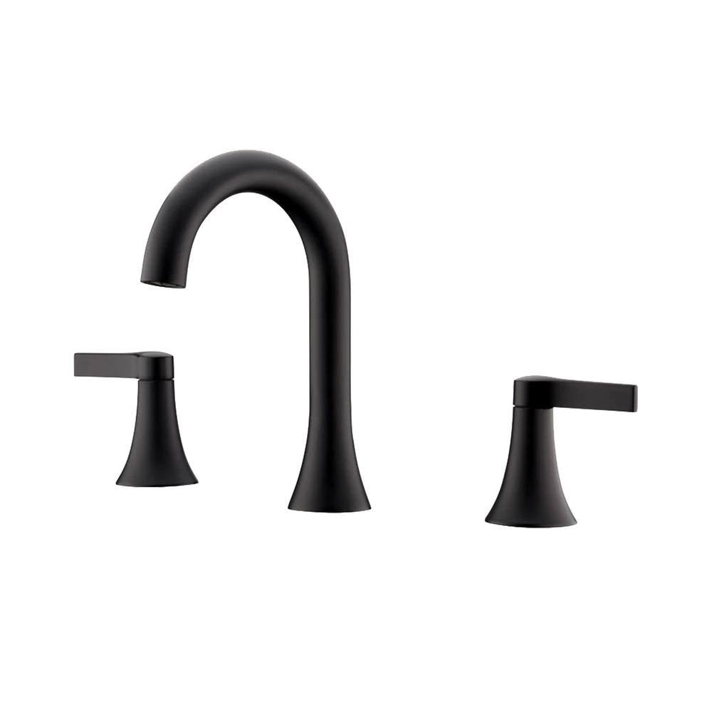 Matte Black 2-Handle Bathroom Faucet with Pop-Up Drain V686704