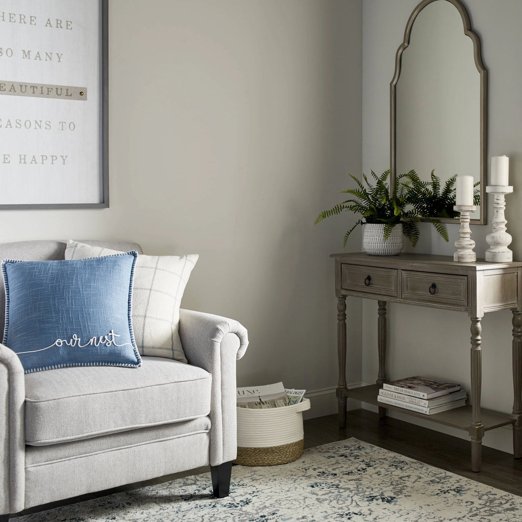 Gray Upholstered Rolled Arm Accent Armchair H42992