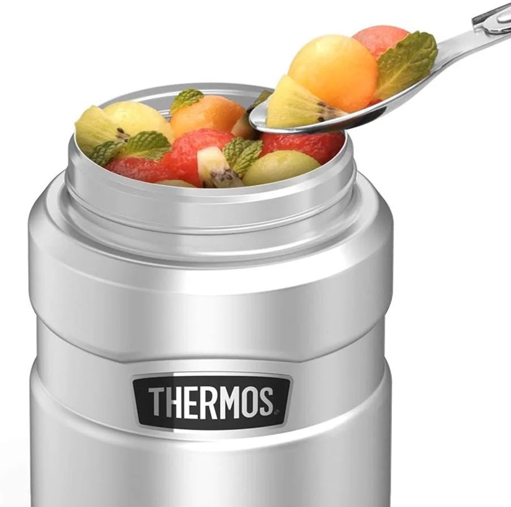 Stainless Steel Food Jar with Folding Spoon, 16oz P646797