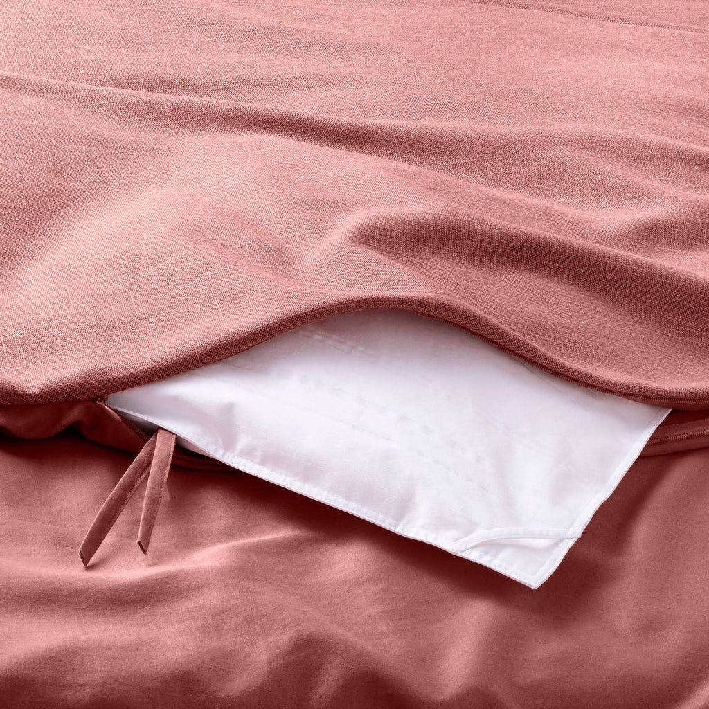 Rose Full/Queen Linen Blend Duvet & Sham Set G8301