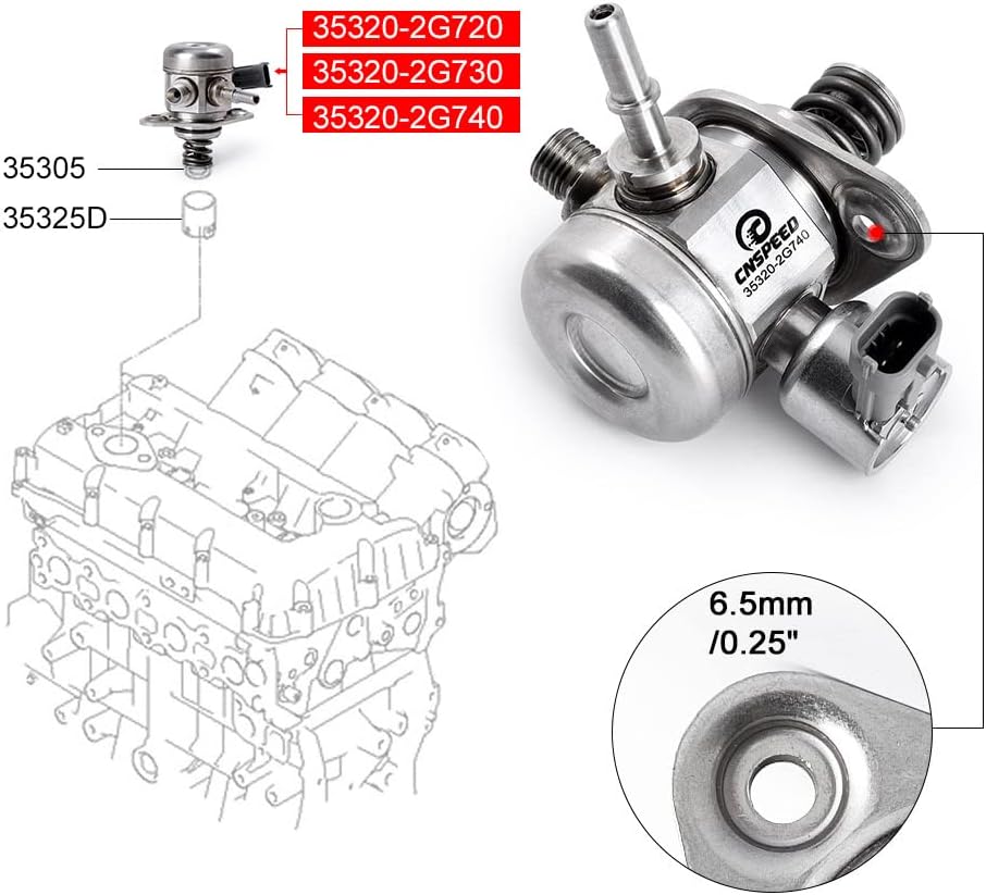 High Pressure Fuel Pump Aluminum Alloy Car Modification Accessories T6055