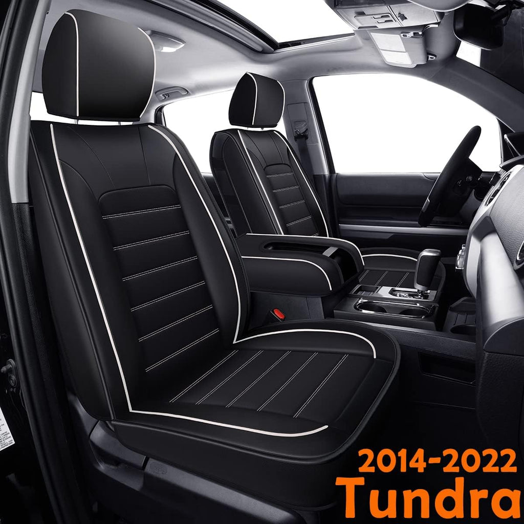 Black Front Faux Leather Seat Covers Q89671