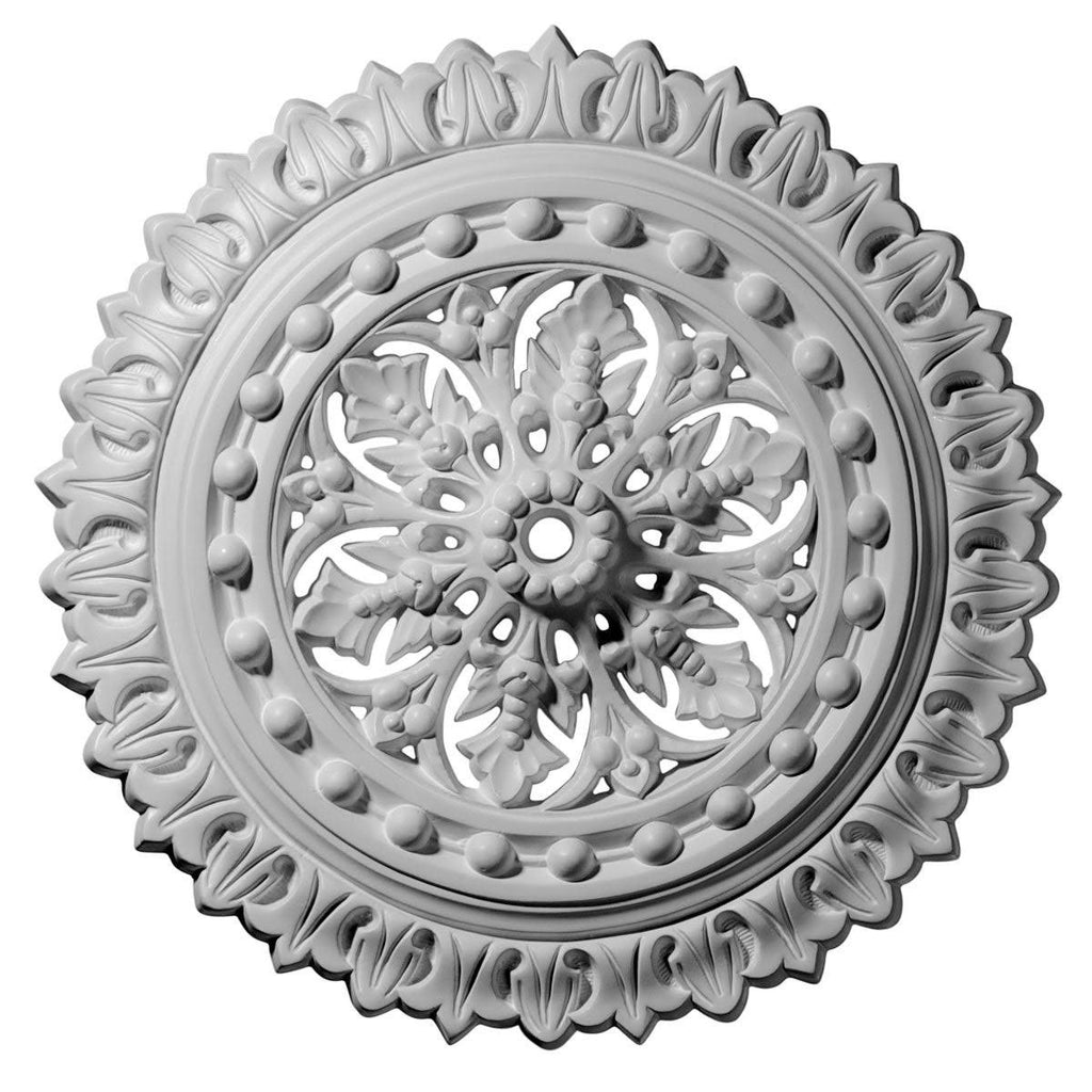18 1/2 inchod x 7/8 inchid x 1 1/2 inchp Ceiling Medallion Hand-Painted Rich Gold C950339