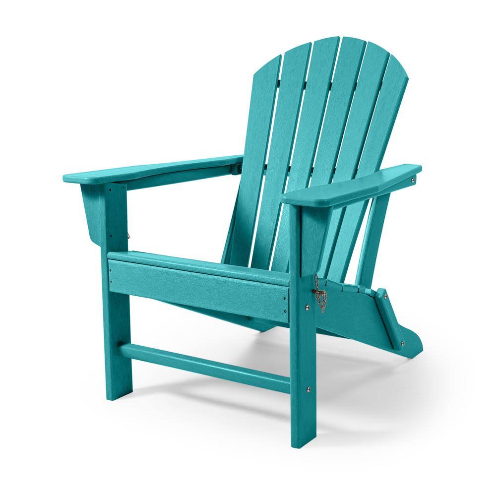 Blue Folding Plastic Outdoor Patio Adirondack Chair P980635