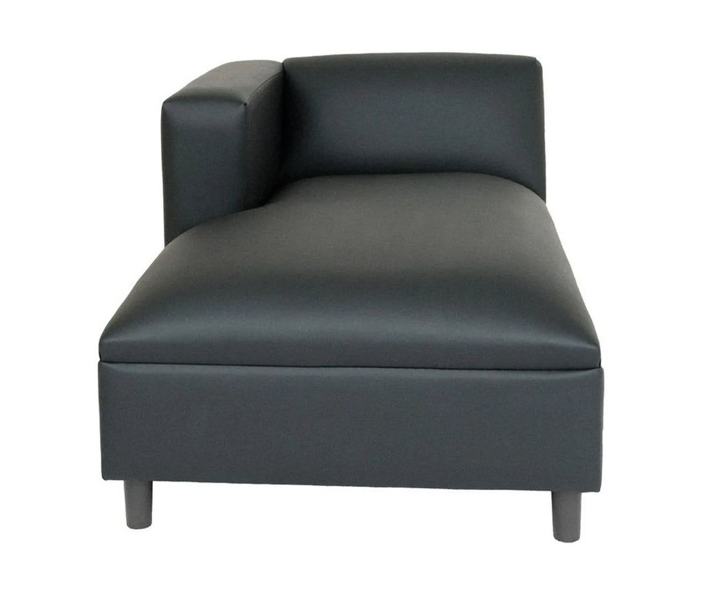 Black Faux Leather Lounge Chair A529