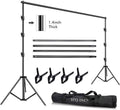 10 x 10Ft Heavy Duty Adjustable Muslin Backdrop Stand Kit with Carrying Bag, 4 Pcs Spring Clamps G637