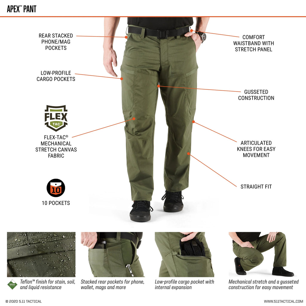 Battle Brown Flex-Tac Stretch Fabric Cargo Work Pants Q53647