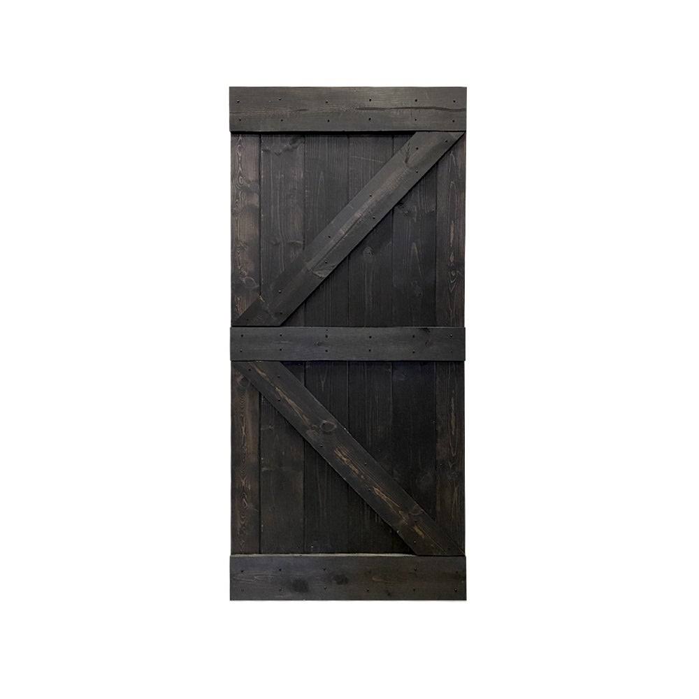 Sage Green Stained Solid Pine Wood Interior Sliding Barn Door Slab R564