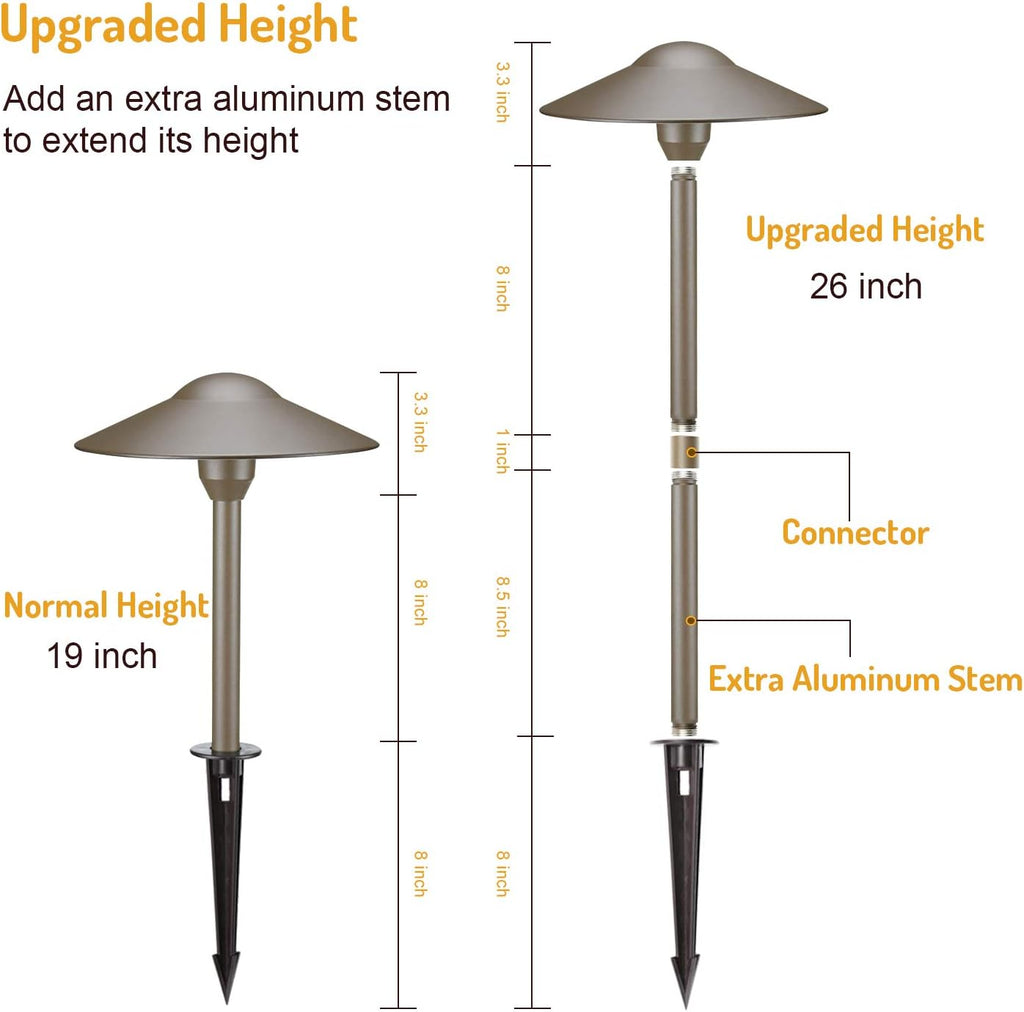 Bronze Cast-Aluminum Outdoor Path Light 8PK O828