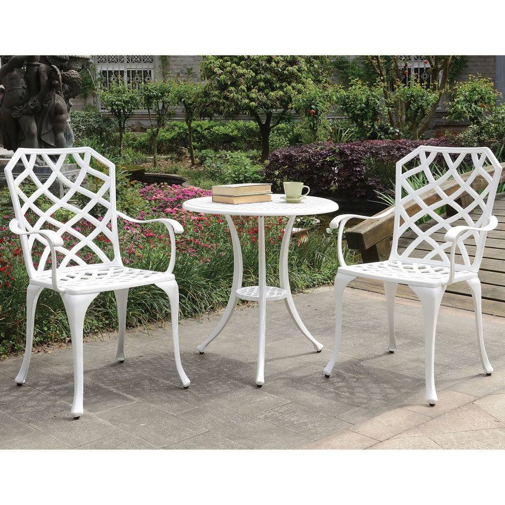Black 3-Piece Aluminum Bistro Table Set J877339