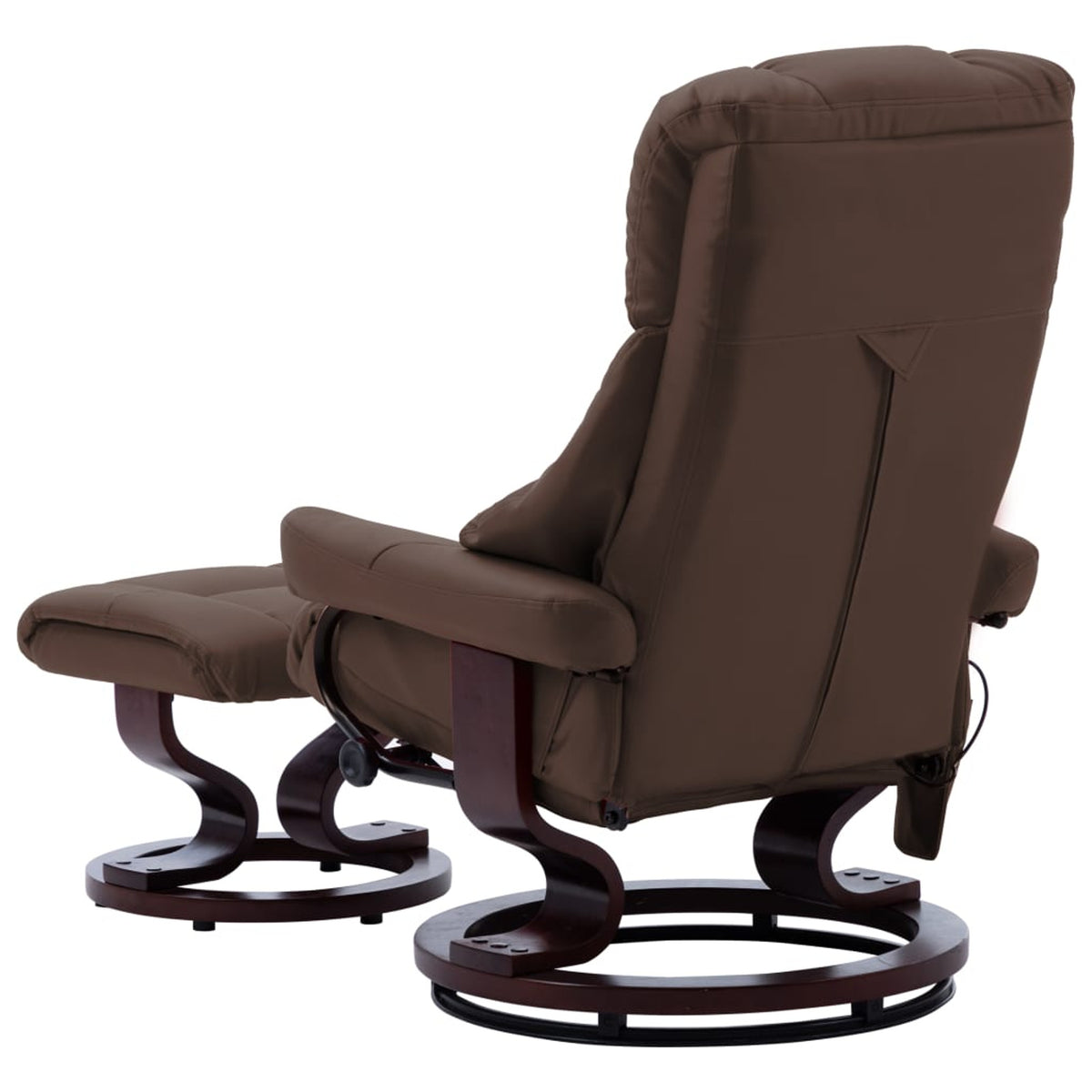 Brown Faux Leather Massage Recliner with Ottoman Z935