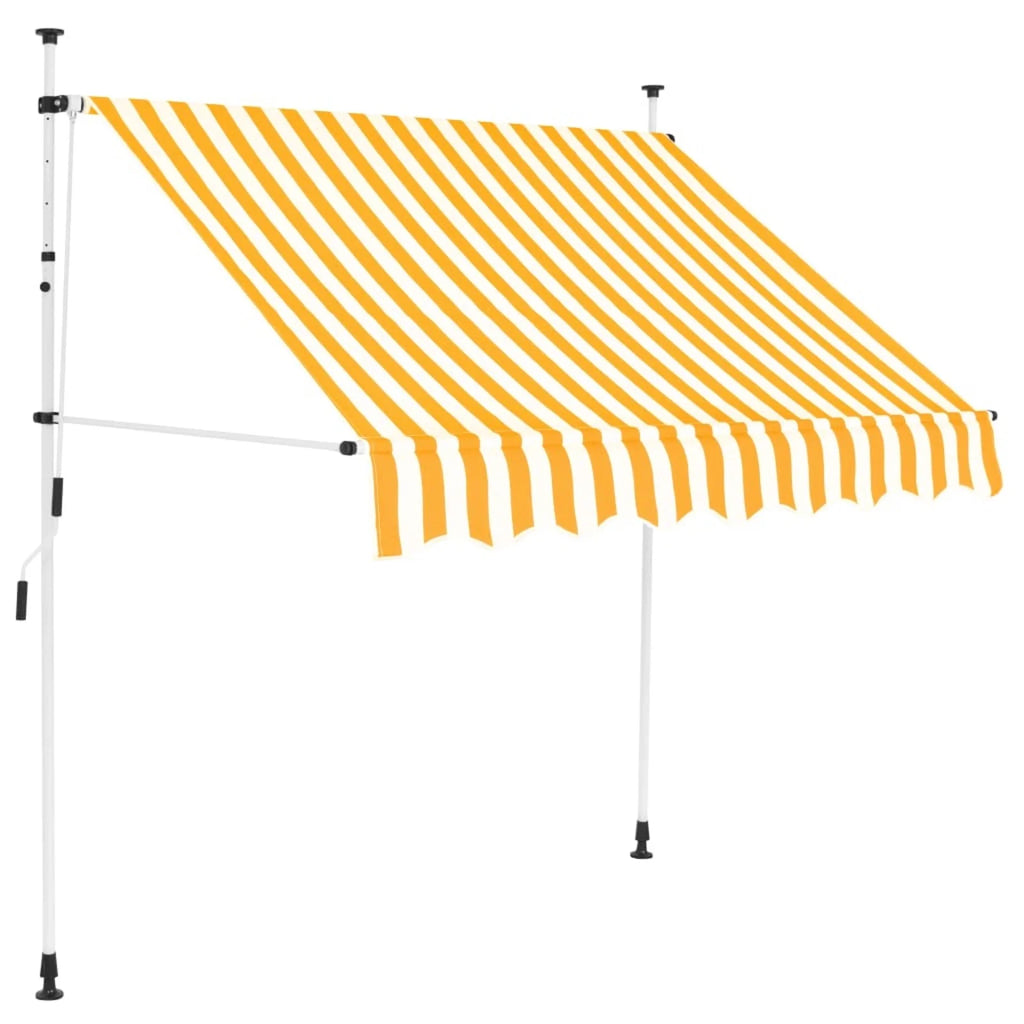 Manual Retractable Awning 59" Orange and White Stripes O298