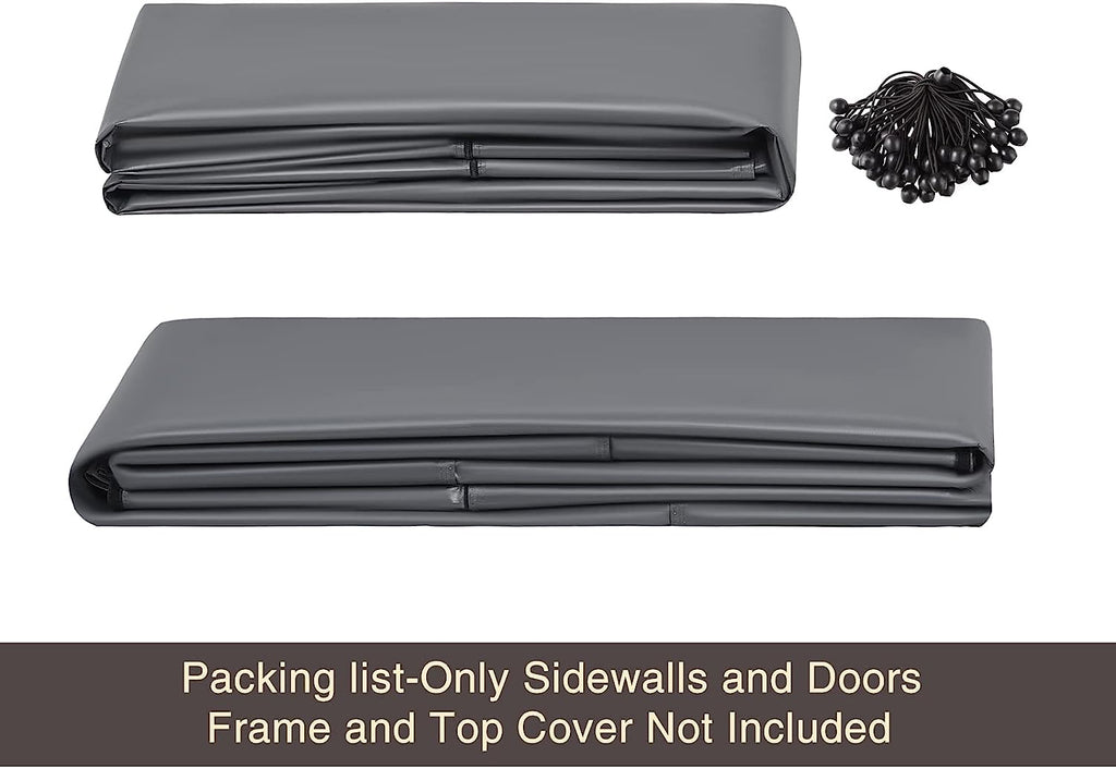 Gray 180G Waterproof UV Protected Replacement Sidewall for 12' x 20' Carport Frame C75708