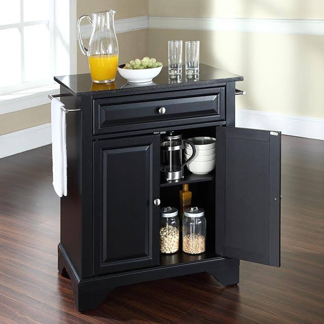 Solid Granite Top Portable Kitchen Island Q614