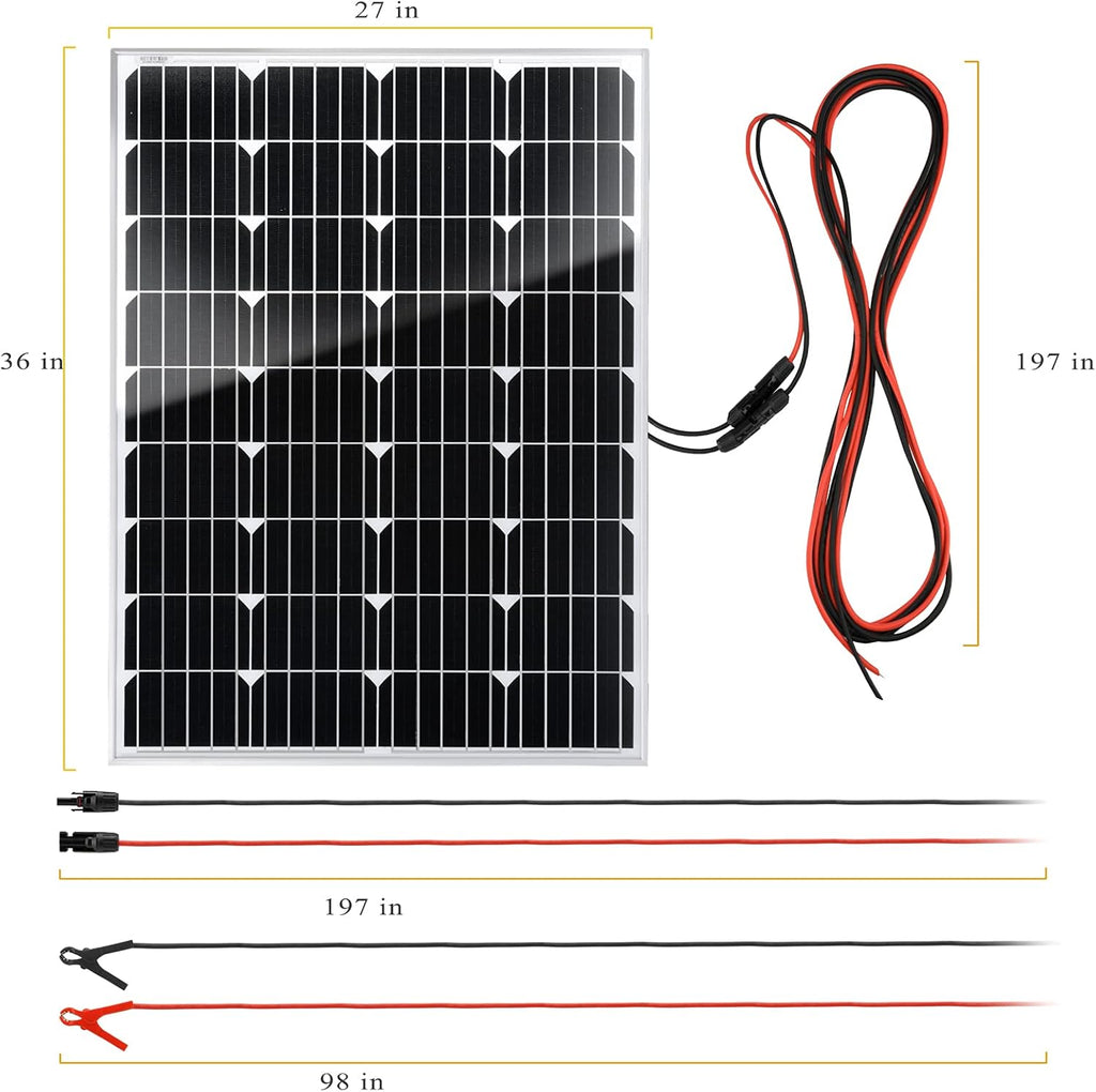 100W 12V Monocrystalline Solar Panel Kit with 30A PWM Charge Controller U26339