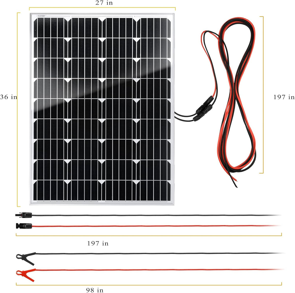 100W 12V Monocrystalline Solar Panel Kit with 30A PWM Charge Controller U26339