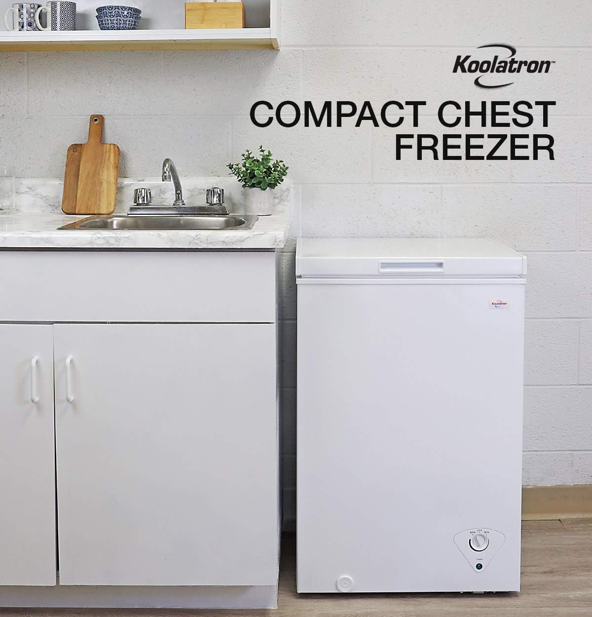 Compact Chest Freezer with Flip-Up Lid, 3.5 Cubic Feet Capacity J3812