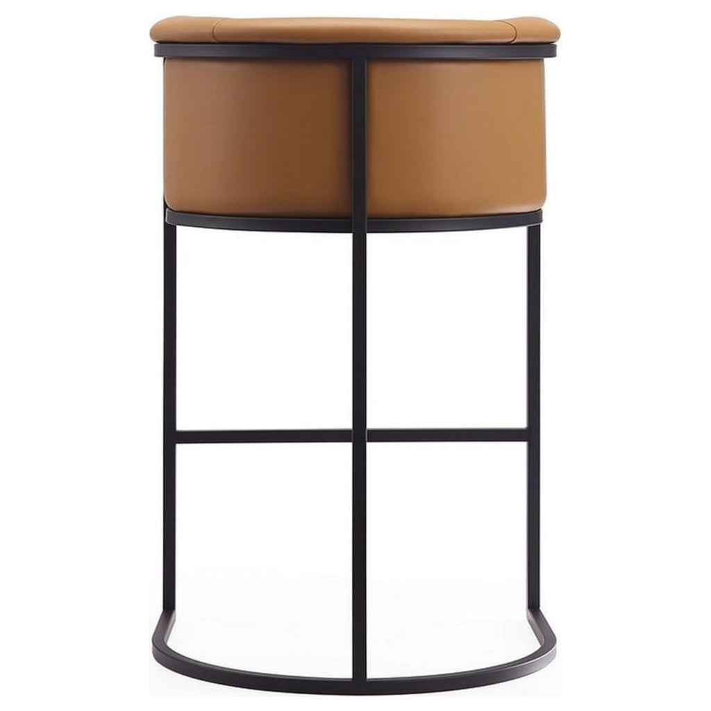 Camel and Black Metal Barstool Set of 2 H493649