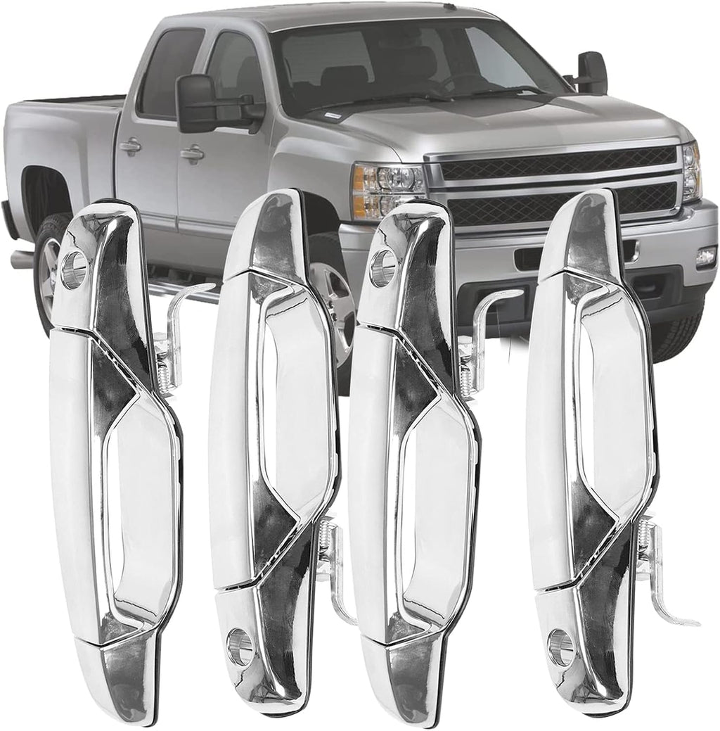 Chrome Door Handles Kit, Front Rear Left Right, Pack of 2 Z2043