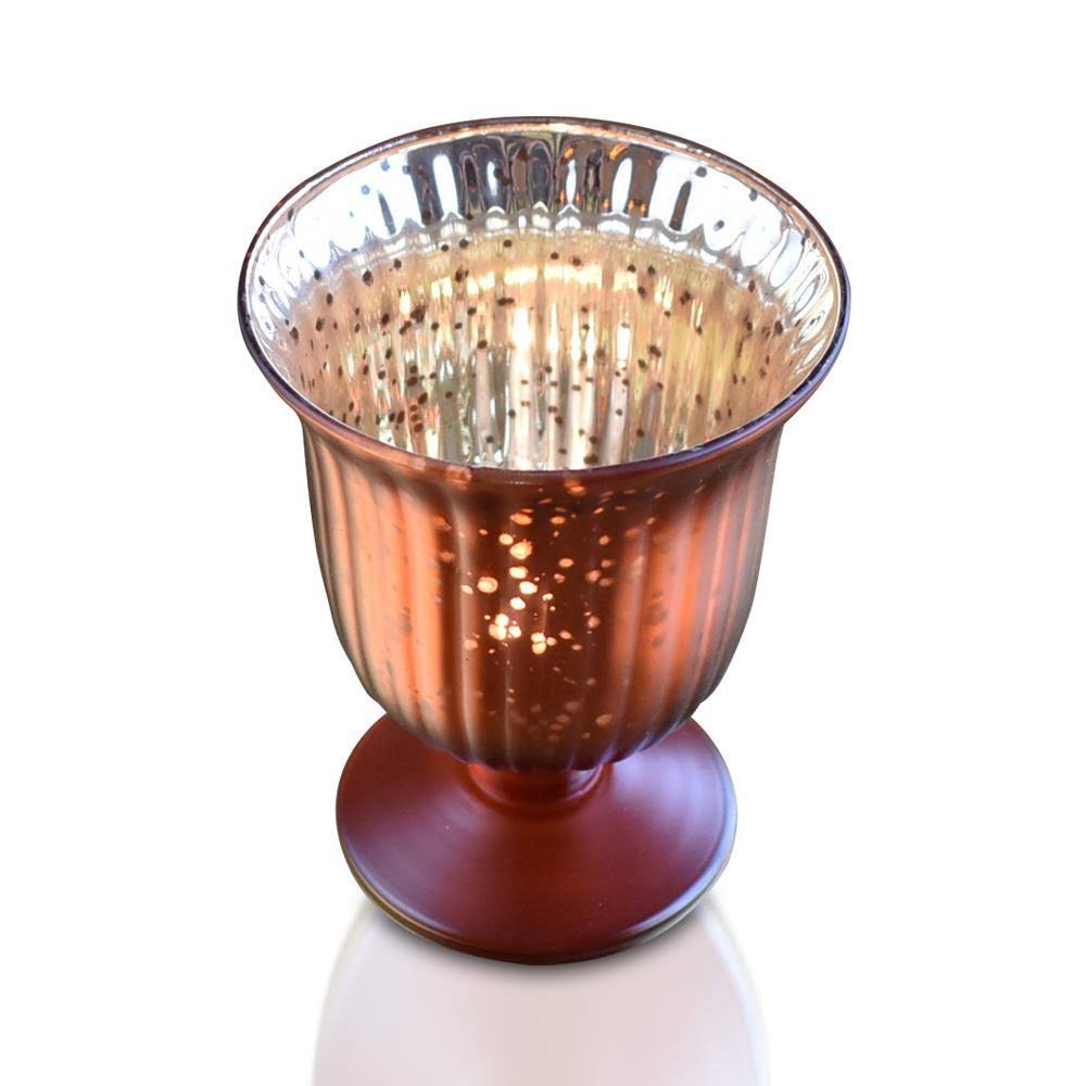 Rustic Red Copper Mercury Glass Urn Candle Holder, Set of 6 Z2783