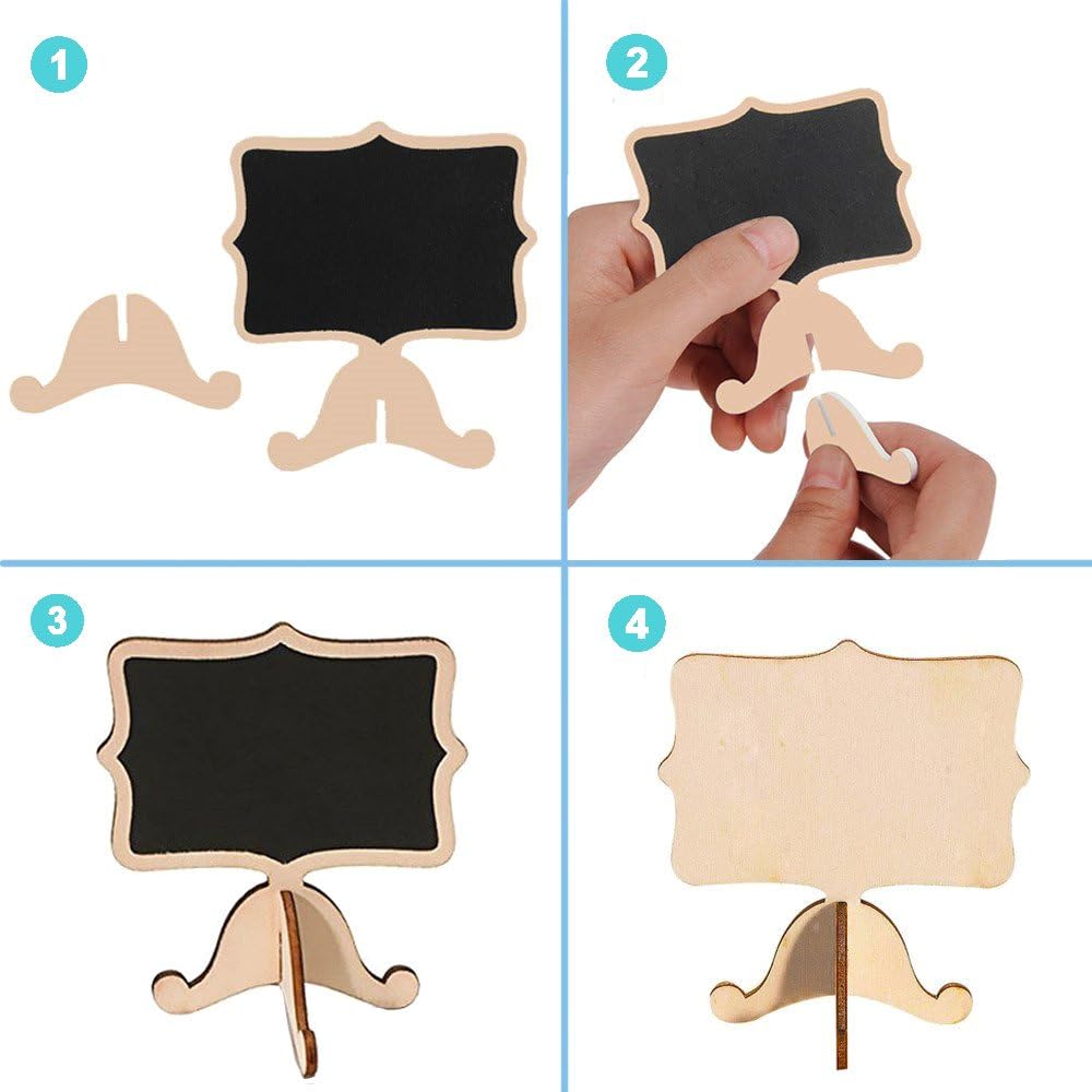 20 Pcs Wood Mini Chalkboard Signs with Easels P35563
