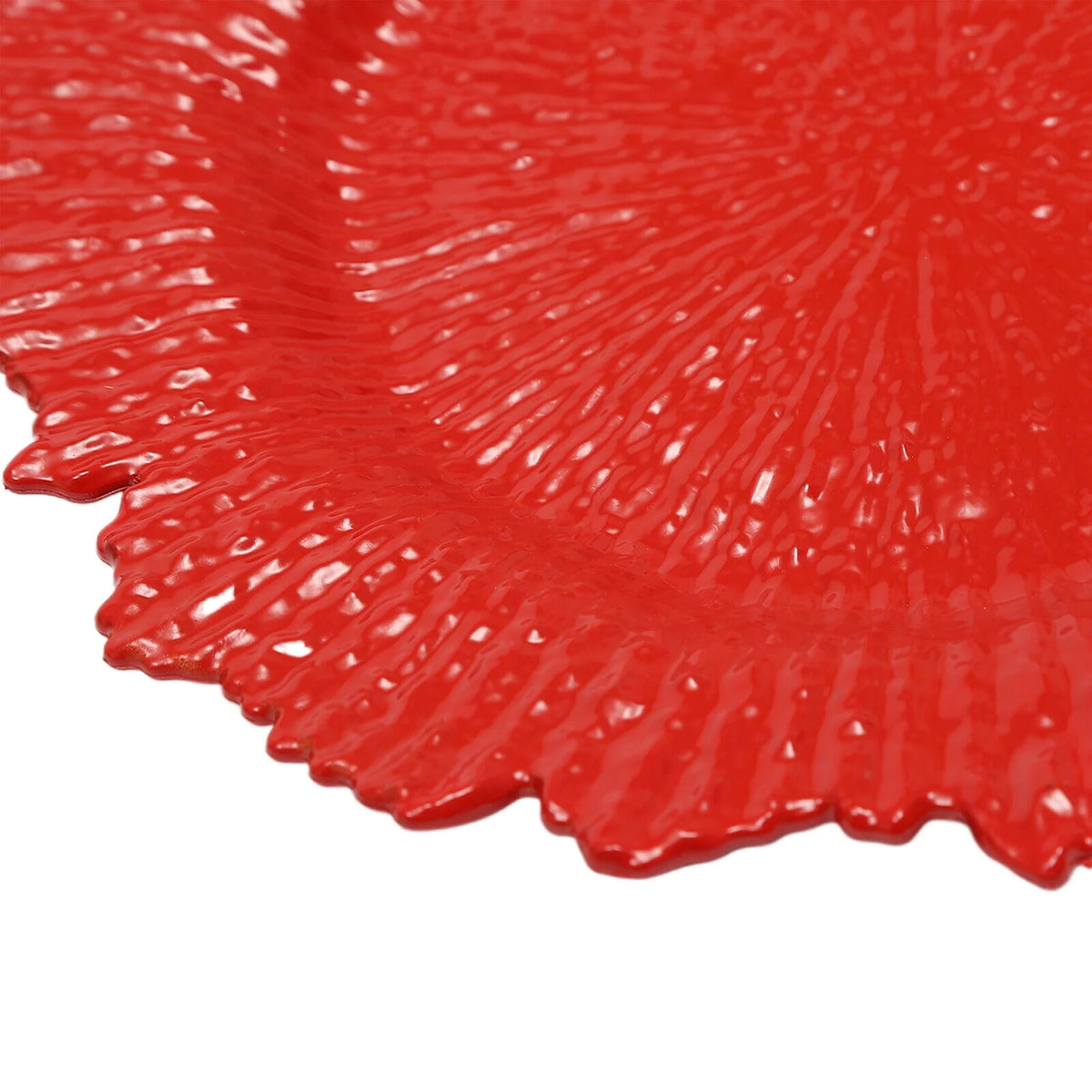 Red 24 Pcs Round Plastic Charger Plates W499