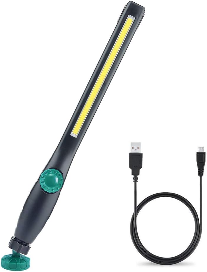 Yellow Rechargeable COB LED Work Light with Magnetic Plate and Hook W767