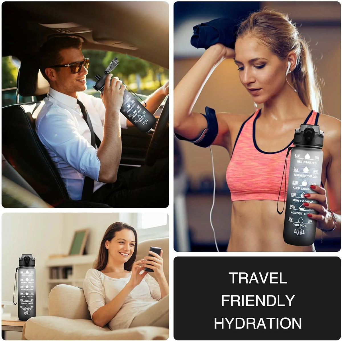 32 OZ Leakproof BPA Free Water Bottle with Straw A6602