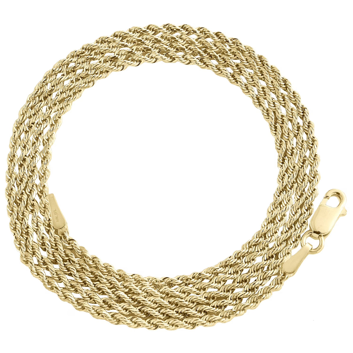 10K Yellow Gold Diamond Cut Rope Chain Necklace 16 Inches X364