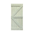 Sage Green Stained Solid Pine Wood Interior Sliding Barn Door Slab R564