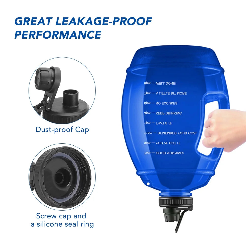 3.78L BPA Free Leakproof Sports Water Bottle with Time Marker A791