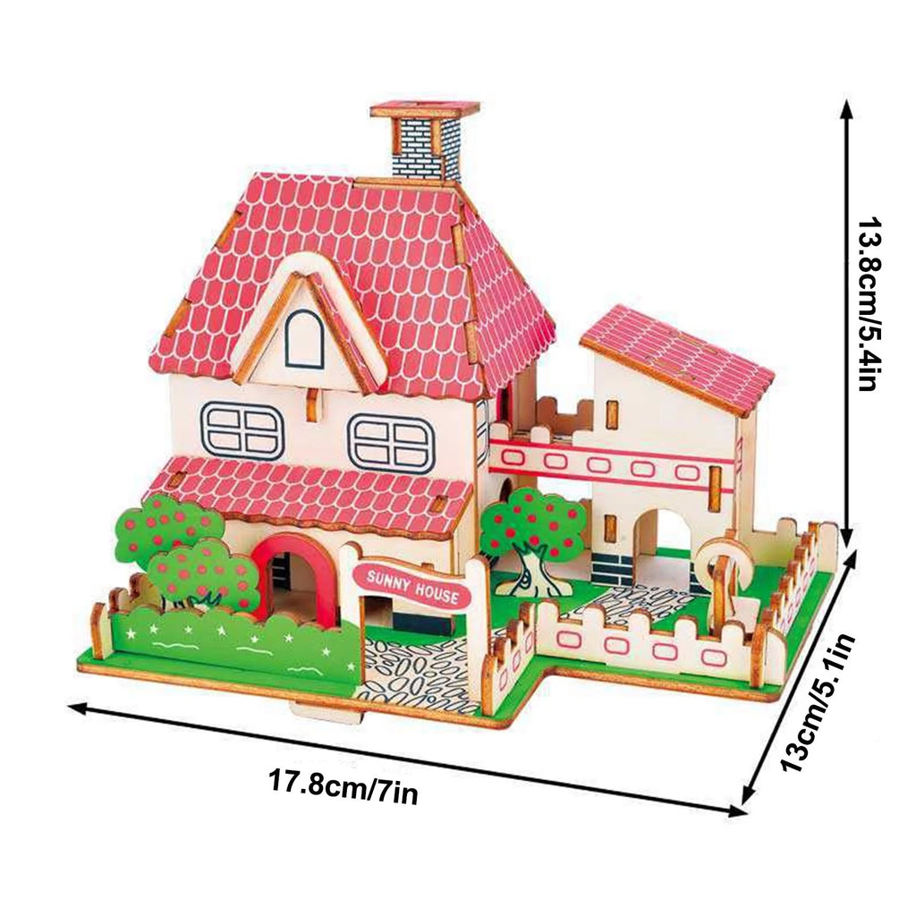 45Pcs 3D Wooden Puzzles DIY Building Model Toys E165252