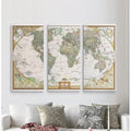Canvas World Map Graphic Art Multi-Piece Image F278