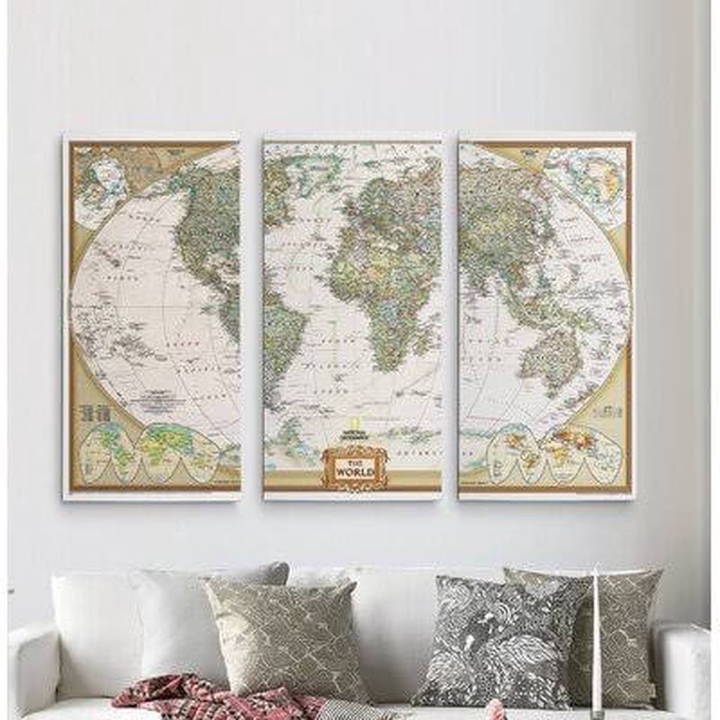 Canvas World Map Graphic Art Multi-Piece Image F278