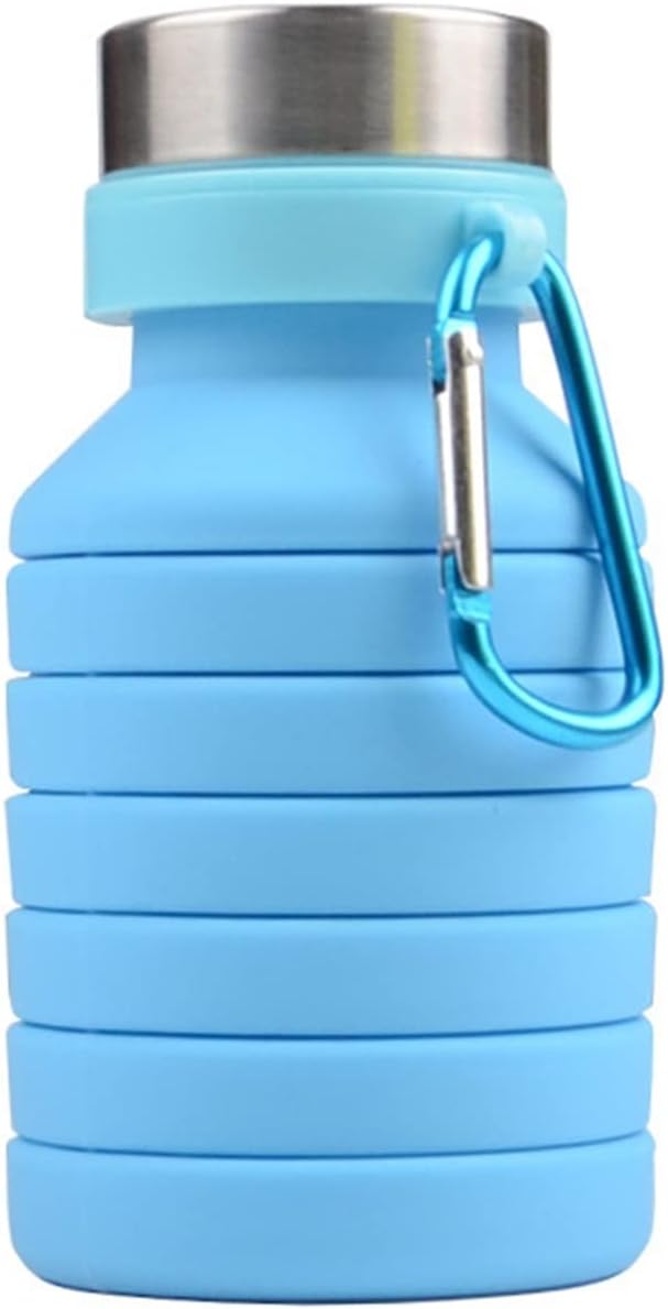 Blue Silicone Collapsible Water Bottle N763