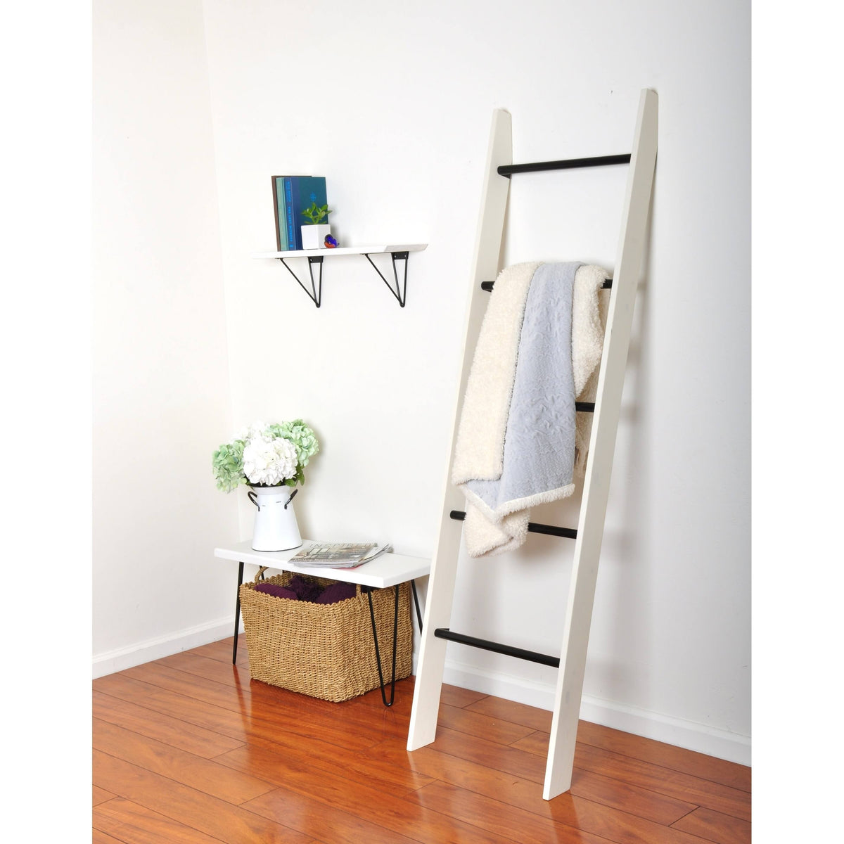 Black Wood Bracket Shelf J684