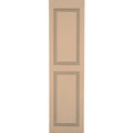 2-Pack Sandstone Raised Panel Vinyl Exterior Shutters in Brown Q652036