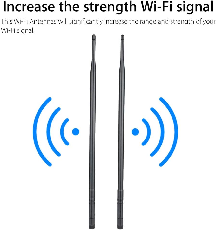 2X 10dBi Dual Band Omni Directional Antenna 2.4Ghz/5Ghz with RP-SMA Male Connector D9327