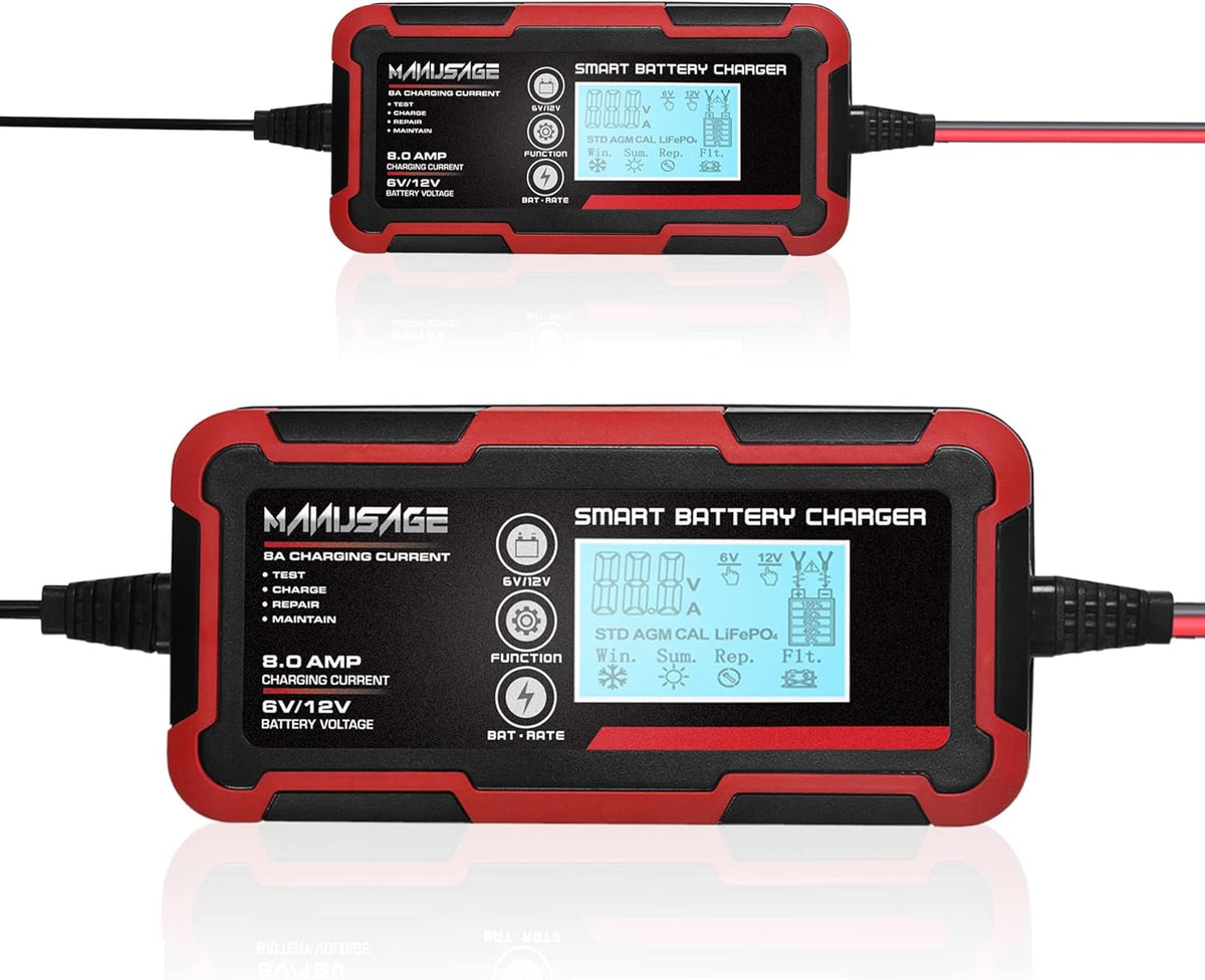 8-Amp 6V and 12V Portable Battery Charger Q474