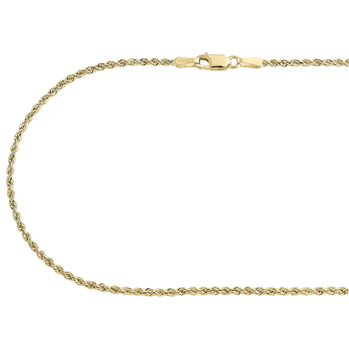 10K Yellow Gold Diamond Cut Rope Chain Necklace 16 Inches X364
